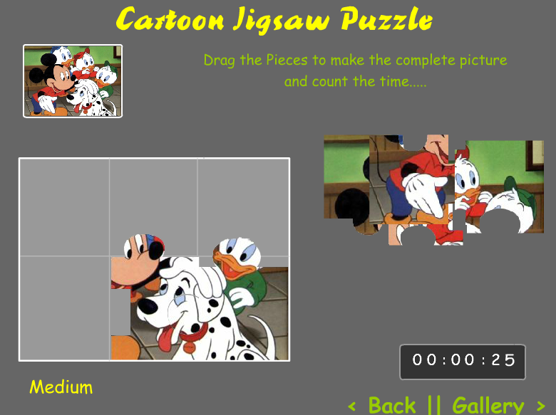 Cartoon Jigsaw Puzzle Gameplay