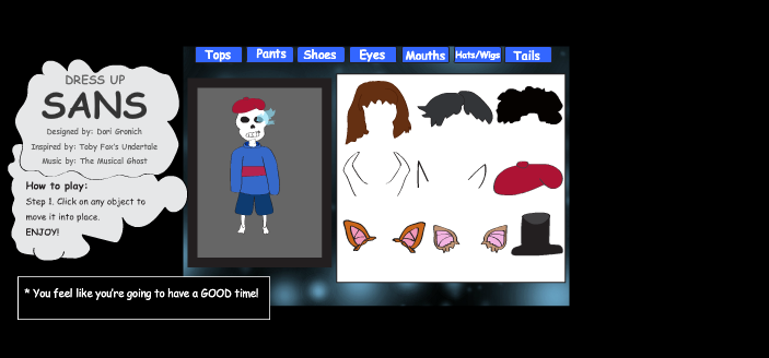Dress Up Sans! Gameplay
