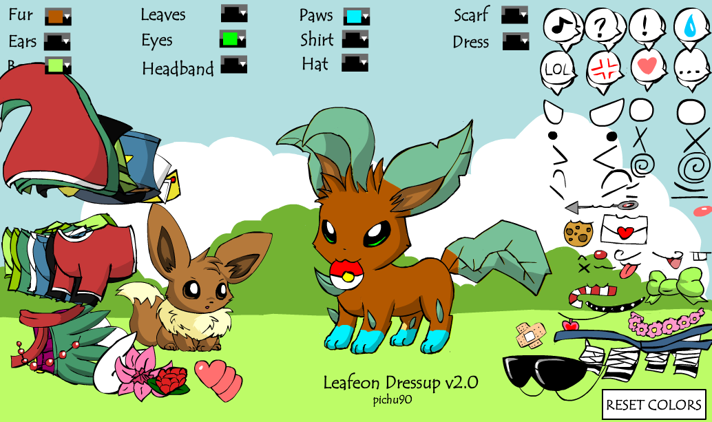 Leafeon Dressup v2.0 Gameplay