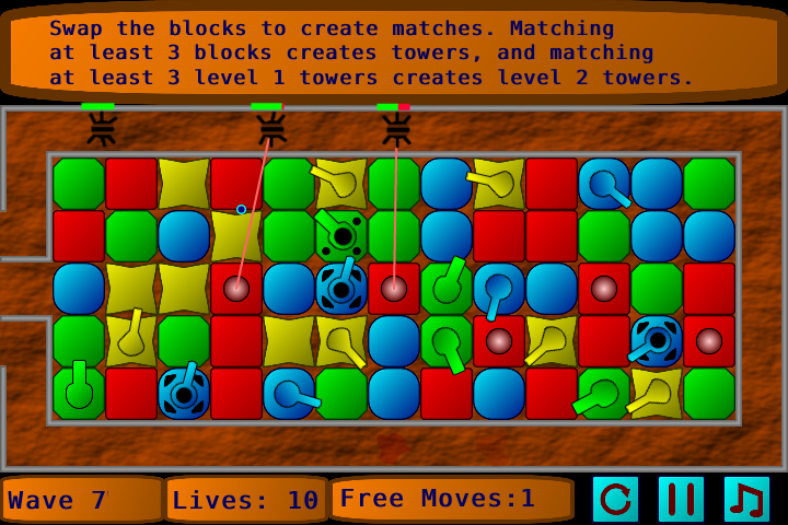 Match Puzzle Defense Gameplay