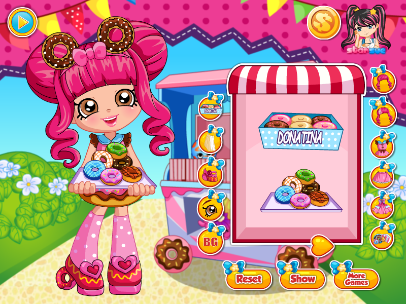 Shopkins Shoppies Donatina Dress Up - Play Online on Flash Museum 🕹️