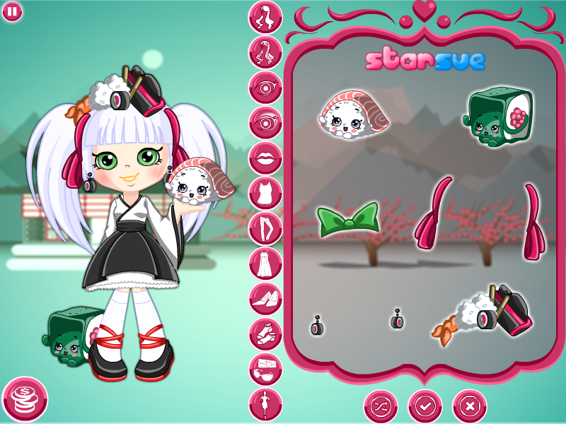 Shopkins Shoppies Sara Sushi Dress Up Gameplay