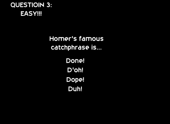 Simpsons Trivia Test Quiz Competition Thingy Gameplay