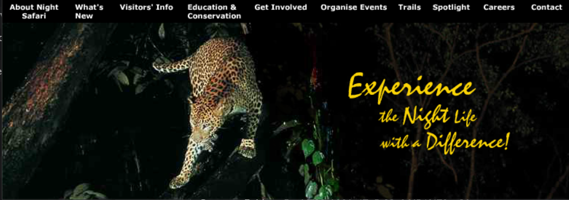 Singapore Night Safari Website Navigation (2005) Gameplay