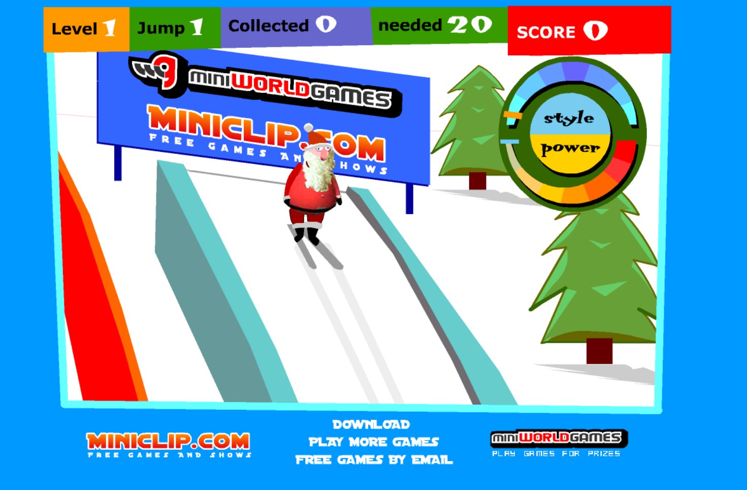 Super-Santa Ski Jump Gameplay