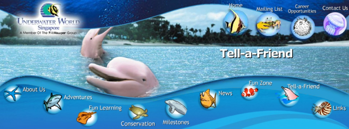 Underwater World Singapore Tell a Friend Banner Gameplay