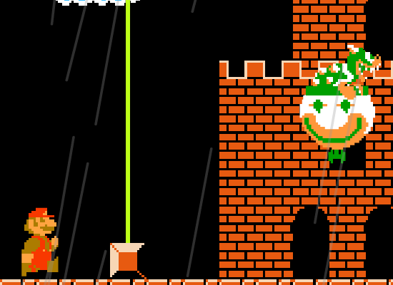 World 1-4 Mario Vs Bowser Gameplay