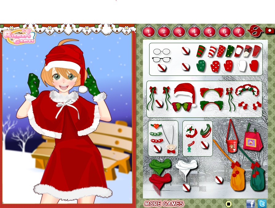 Anime Xmas Girl Dress Up Game Play Online on Flash Museum 🕹️