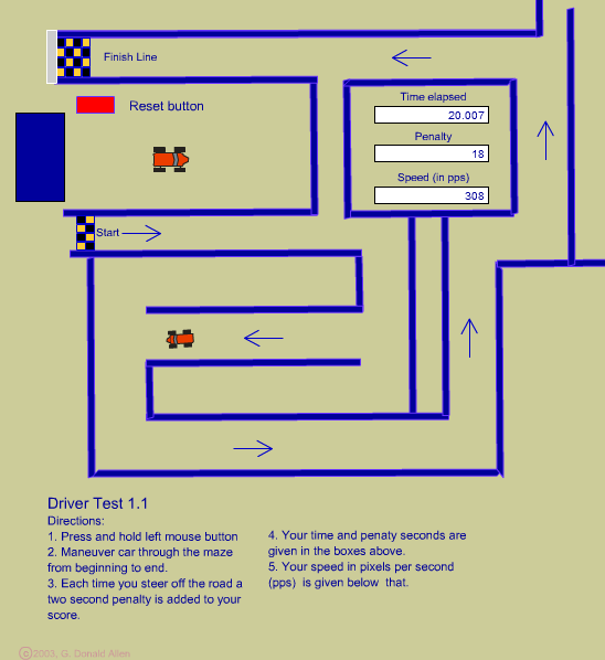 Driver Test 1.1 Play Online on Flash Museum 🕹️