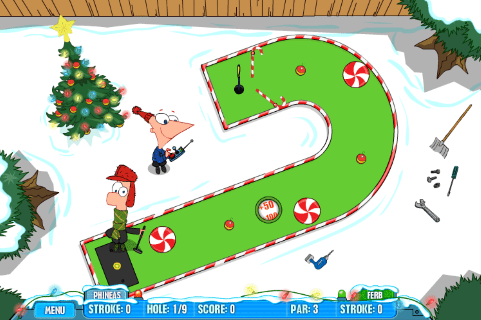 Gadget Golf Winter Holiday Edition Play Online on Flash Museum 🕹️