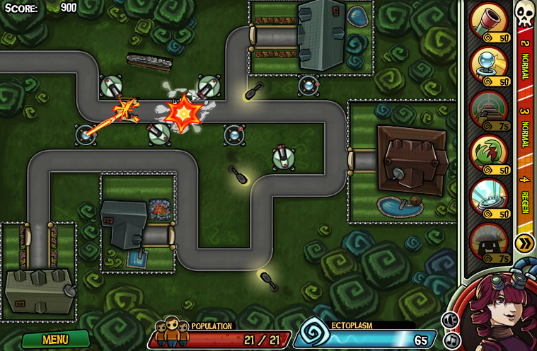 Haunted Suburb Tower Defense Gameplay