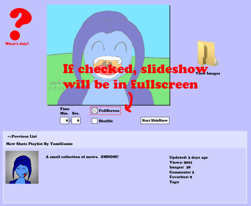 Slide Show/ Art Tool Idea - Mock up Gameplay
